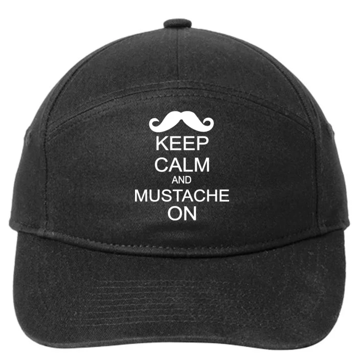 Keep Calm And Mustache On 7-Panel Snapback Hat