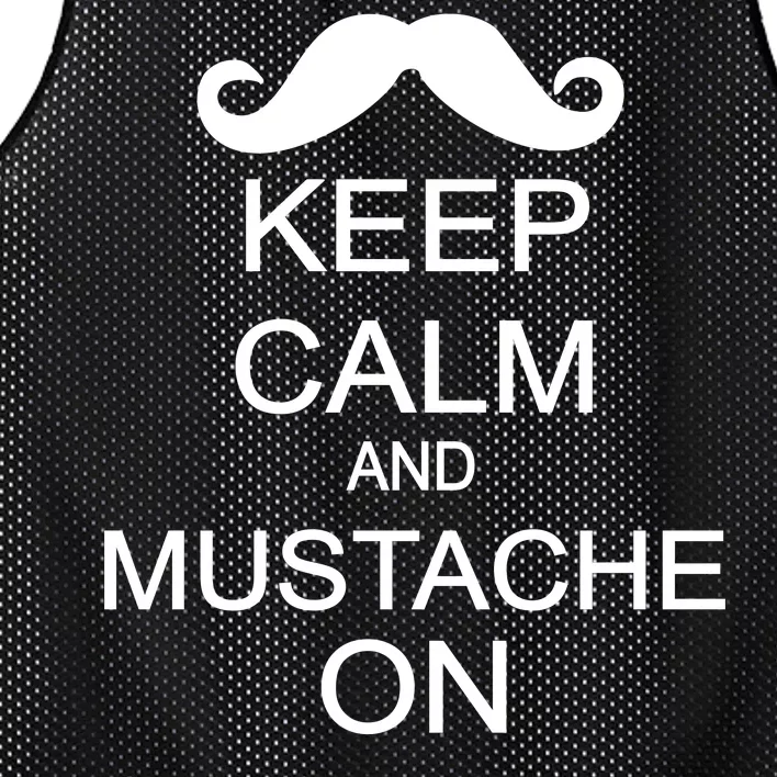 Keep Calm And Mustache On Mesh Reversible Basketball Jersey Tank