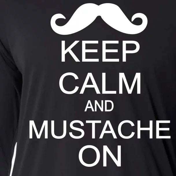 Keep Calm And Mustache On Cooling Performance Long Sleeve Crew