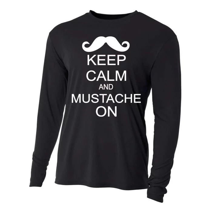 Keep Calm And Mustache On Cooling Performance Long Sleeve Crew