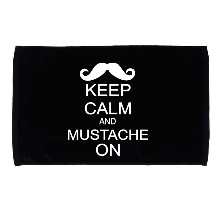 Keep Calm And Mustache On Microfiber Hand Towel