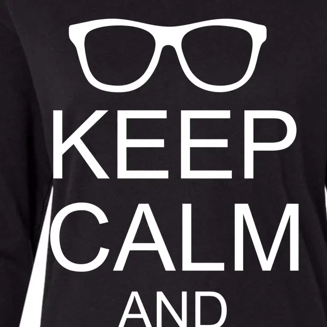 Keep Calm and Nerd On Womens Cotton Relaxed Long Sleeve T-Shirt