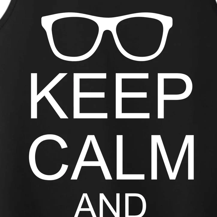 Keep Calm and Nerd On Performance Tank