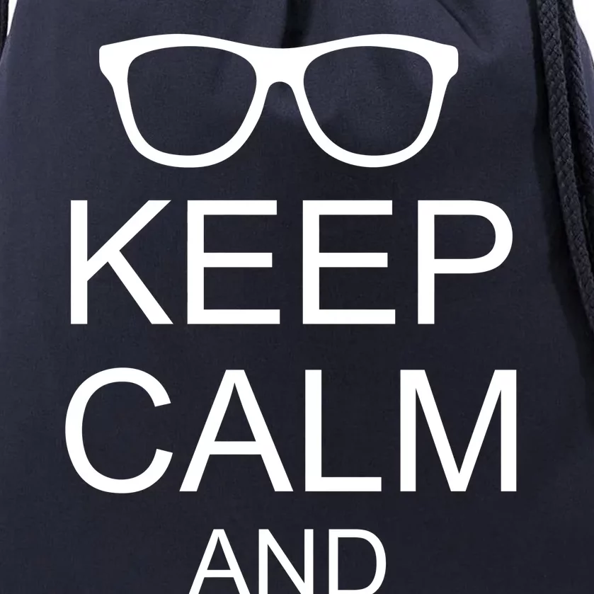 Keep Calm and Nerd On Drawstring Bag