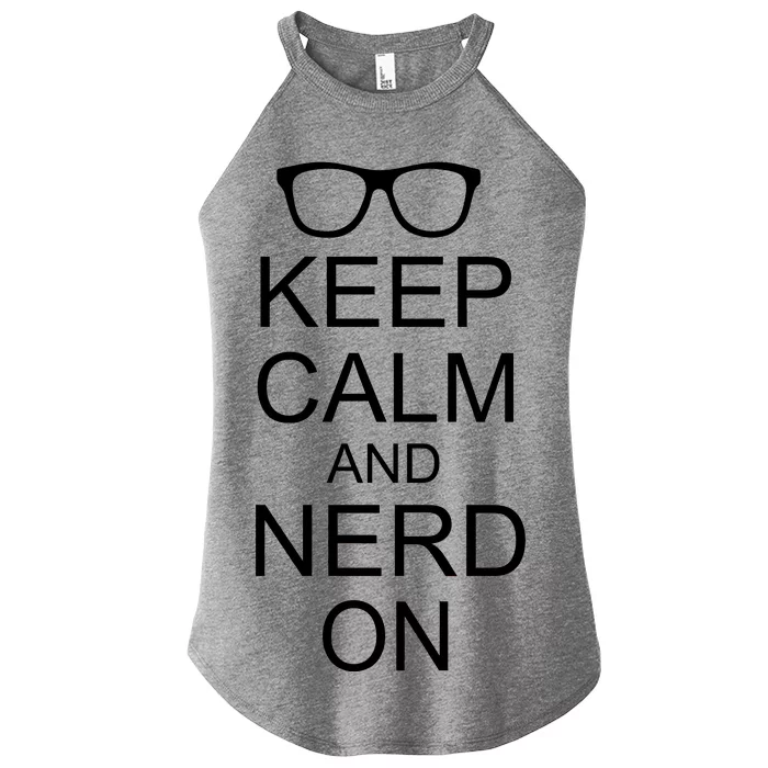 Keep Calm and Nerd On Women’s Perfect Tri Rocker Tank