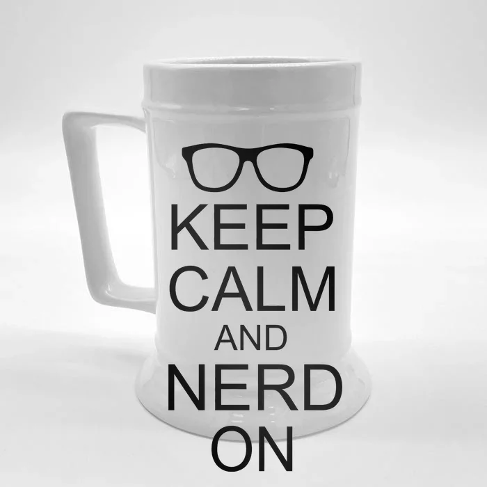 Keep Calm and Nerd On Front & Back Beer Stein