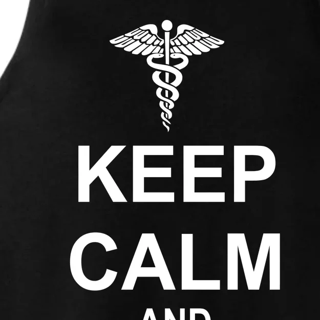 Keep Calm And Nurse On Ladies Tri-Blend Wicking Tank