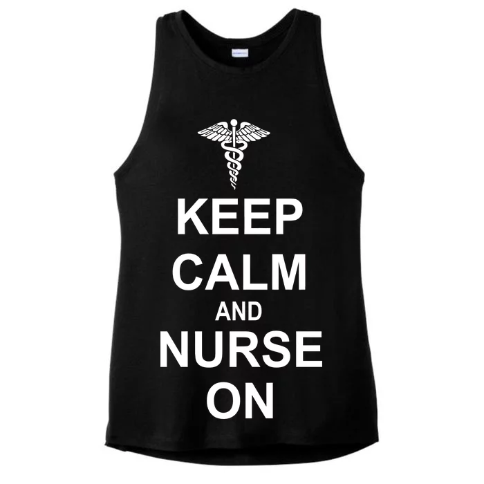 Keep Calm And Nurse On Ladies Tri-Blend Wicking Tank