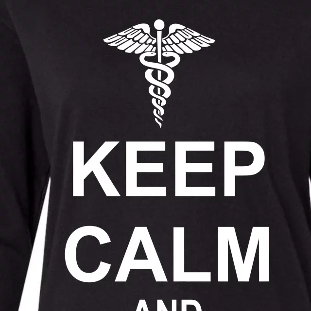 Keep Calm And Nurse On Womens Cotton Relaxed Long Sleeve T-Shirt