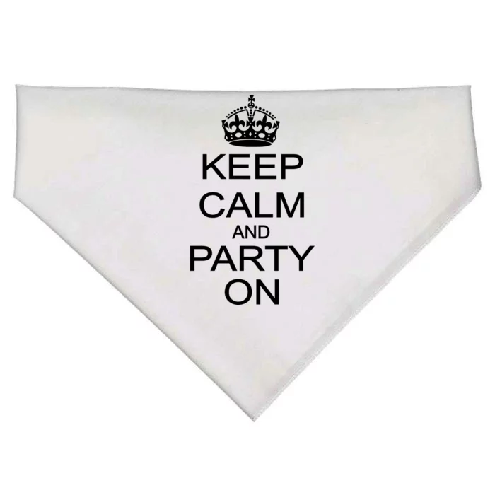 Keep Calm and Party On USA-Made Doggie Bandana