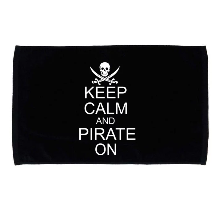 Keep Calm and Pirate On Microfiber Hand Towel