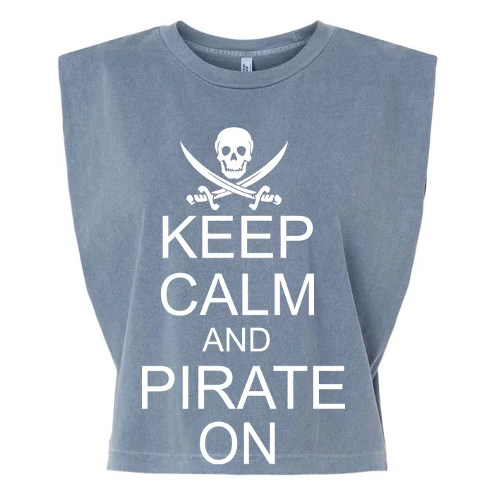 Keep Calm and Pirate On Garment-Dyed Women's Muscle Tee