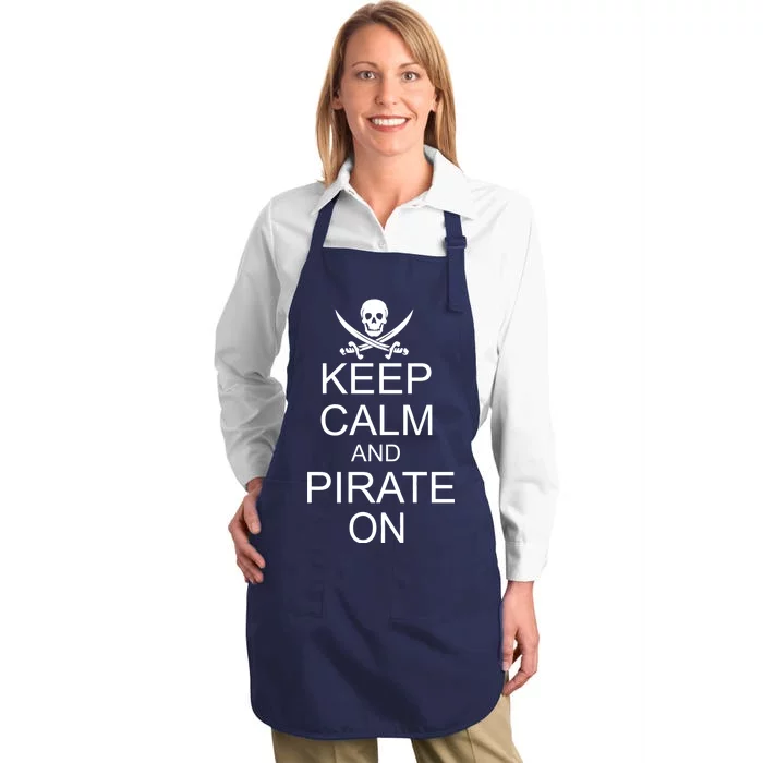 Keep Calm and Pirate On Full-Length Apron With Pocket