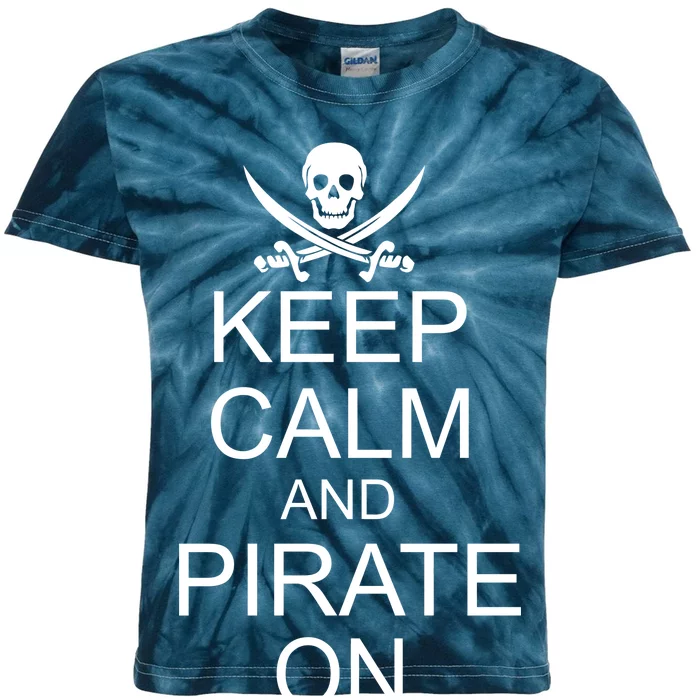 Keep Calm and Pirate On Kids Tie-Dye T-Shirt