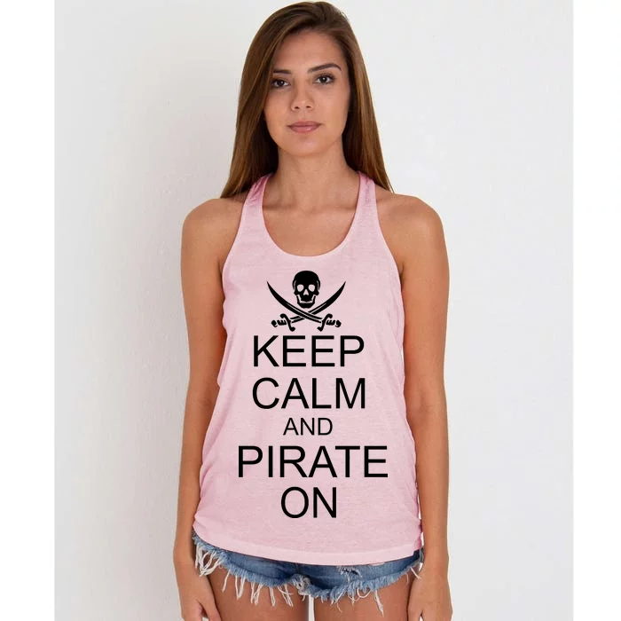 Keep Calm and Pirate On Women's Knotted Racerback Tank