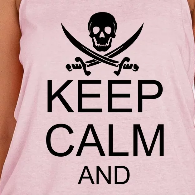 Keep Calm and Pirate On Women's Knotted Racerback Tank