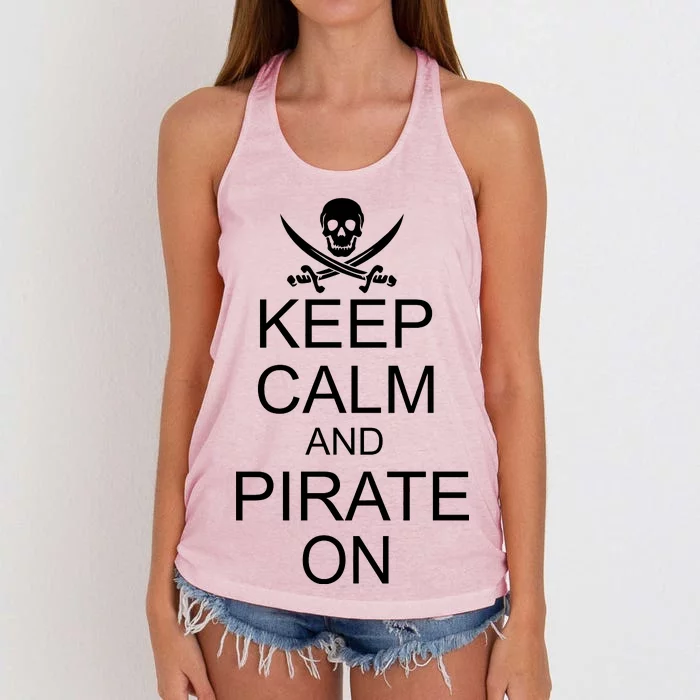 Keep Calm and Pirate On Women's Knotted Racerback Tank