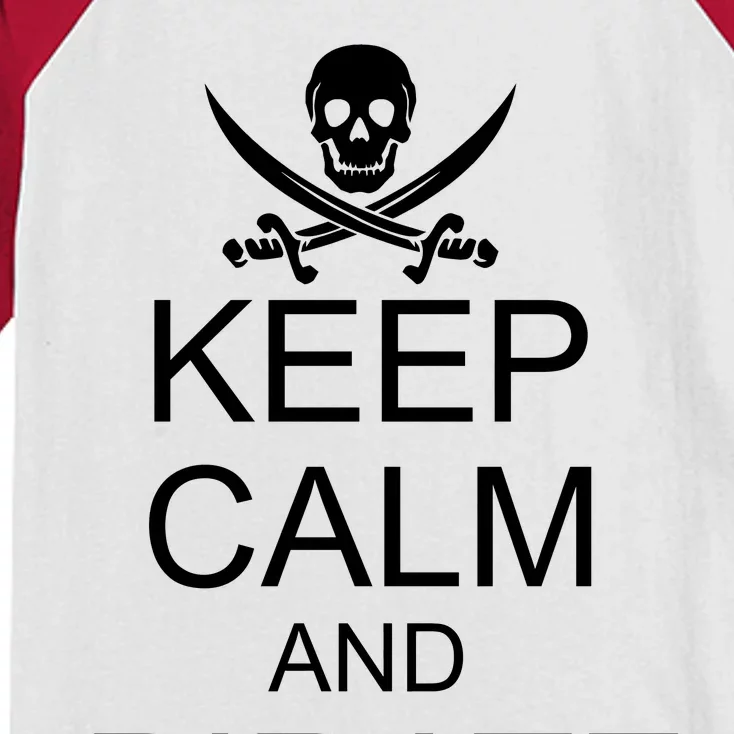 Keep Calm and Pirate On Kids Colorblock Raglan Jersey