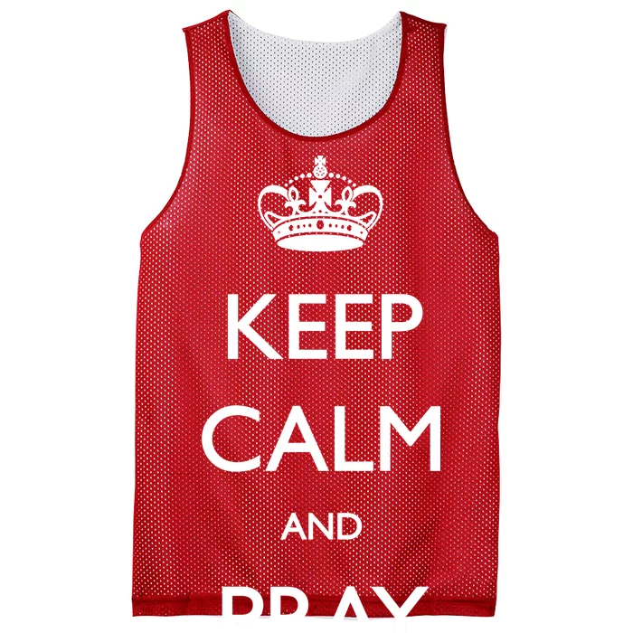 Keep Calm And Pray On Mesh Reversible Basketball Jersey Tank