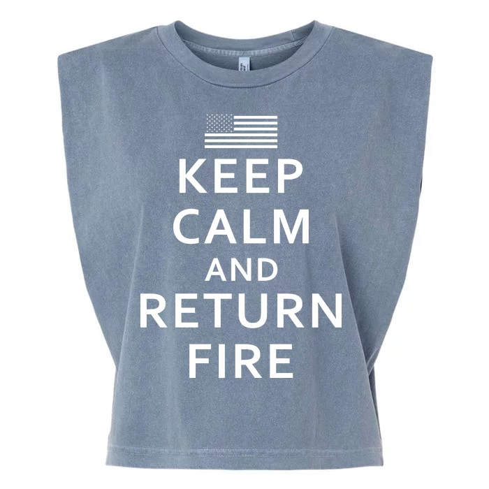 Keep Calm and Return Fire 2nd Amendment Garment-Dyed Women's Muscle Tee