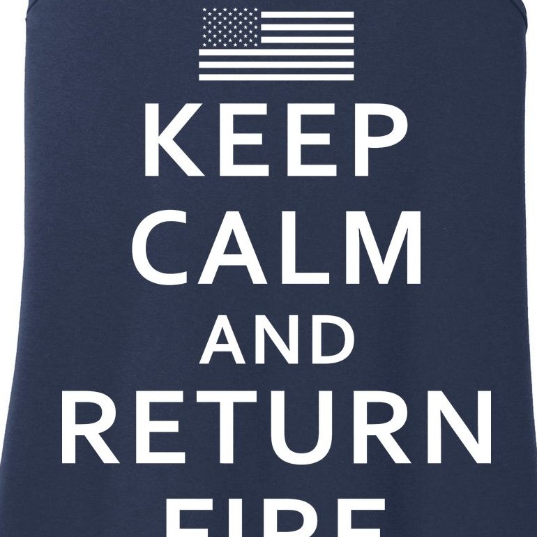 Keep Calm and Return Fire 2nd Amendment Ladies Essential Tank
