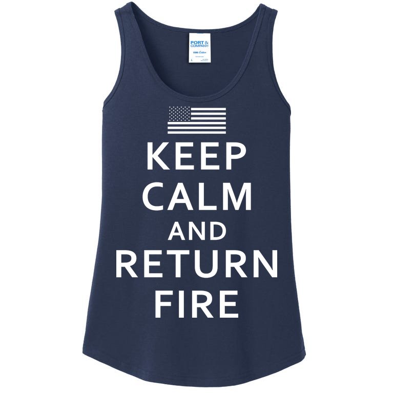 Keep Calm and Return Fire 2nd Amendment Ladies Essential Tank