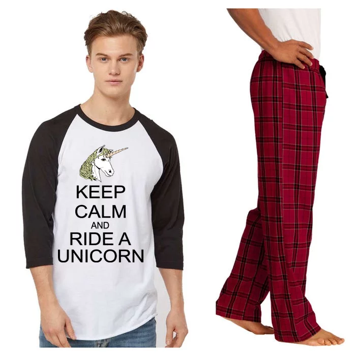 Keep Calm and Ride A Unicorn Raglan Sleeve Pajama Set