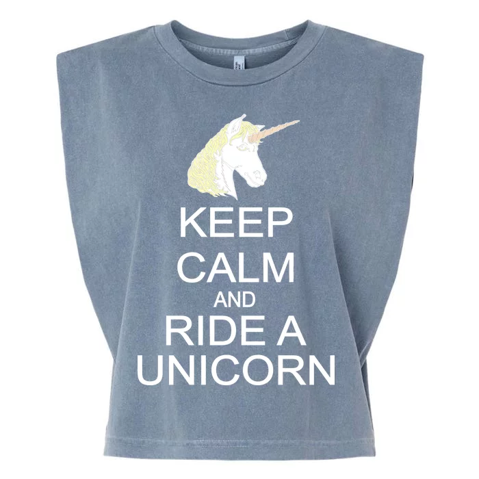 Keep Calm and Ride A Unicorn Garment-Dyed Women's Muscle Tee