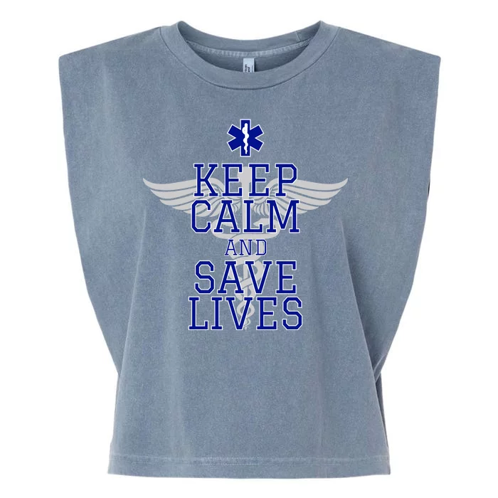 Keep Calm And Save Lives EMS Garment-Dyed Women's Muscle Tee