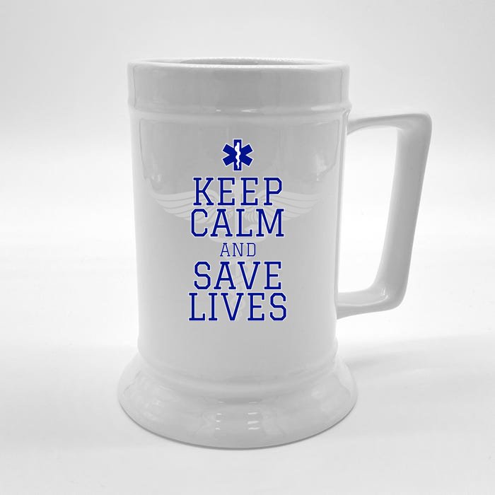 Keep Calm And Save Lives EMS Front & Back Beer Stein