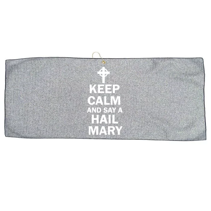 Keep Calm And Say A Hail Mary Large Microfiber Waffle Golf Towel