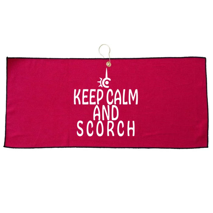 Keep Calm And Scorch FF14 Red Mage Large Microfiber Waffle Golf Towel