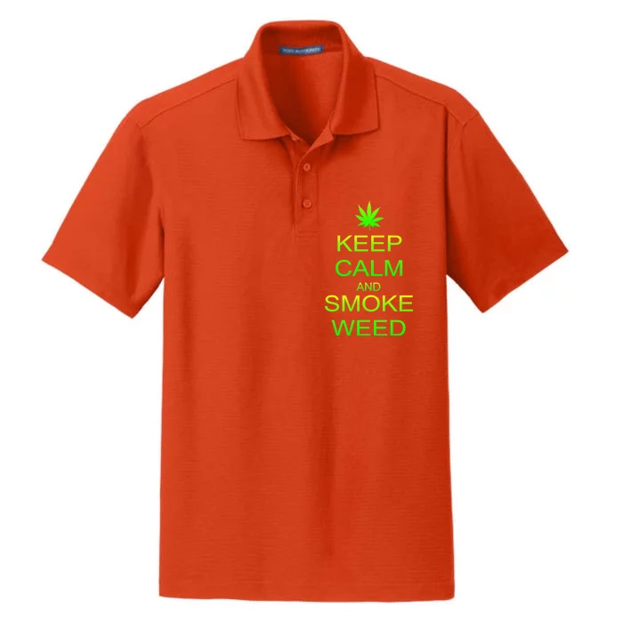 Keep Calm And Smoke Weed Dry Zone Grid Performance Polo