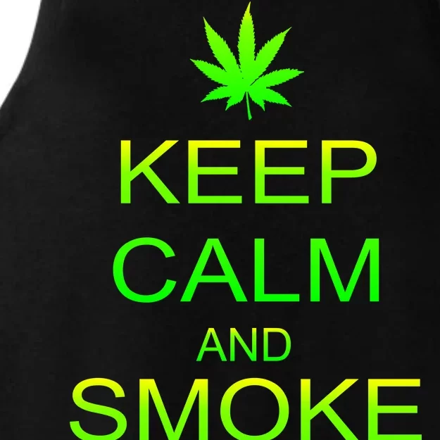 Keep Calm And Smoke Weed Ladies Tri-Blend Wicking Tank