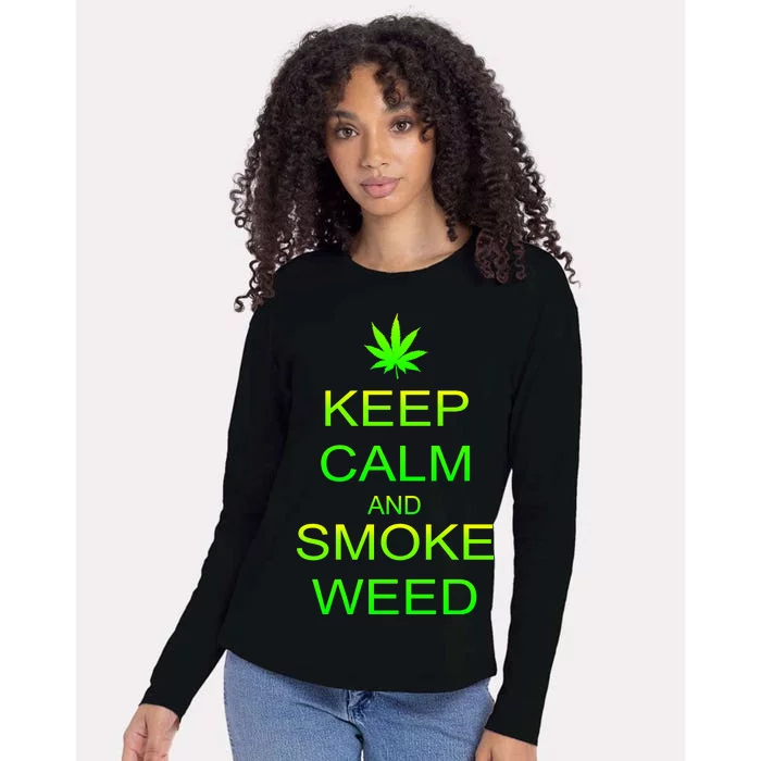 Keep Calm And Smoke Weed Womens Cotton Relaxed Long Sleeve T-Shirt