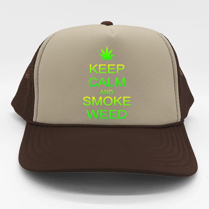 Keep Calm And Smoke Weed Trucker Hat