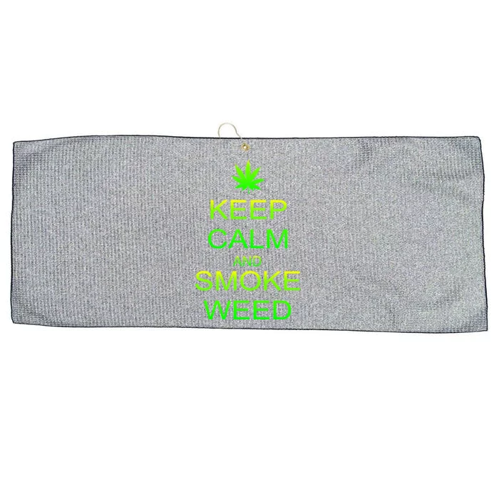 Keep Calm And Smoke Weed Large Microfiber Waffle Golf Towel