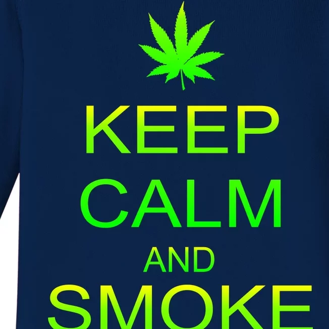 Keep Calm And Smoke Weed Baby Long Sleeve Bodysuit