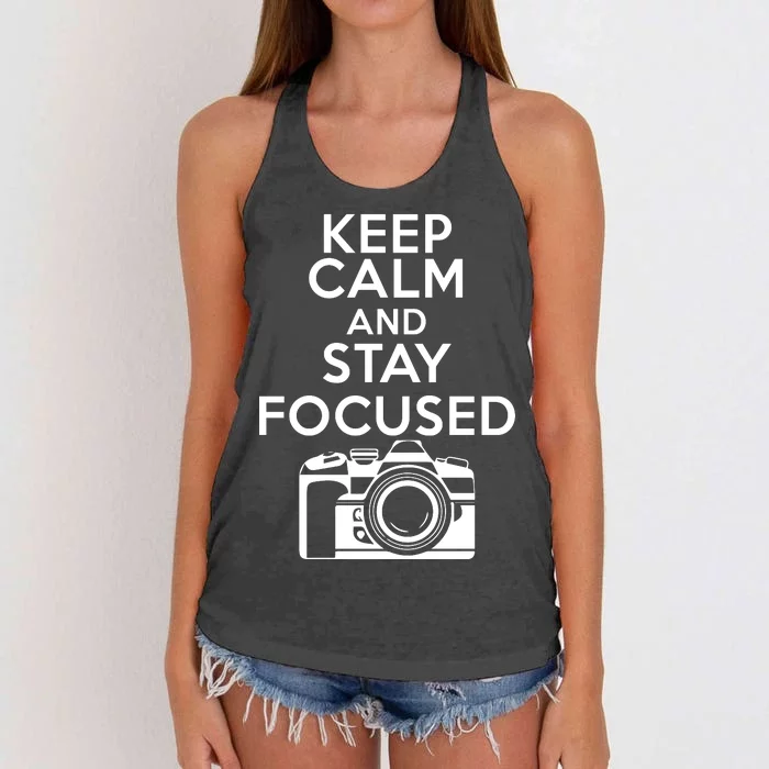 Keep Calm And Stay Focus Women's Knotted Racerback Tank