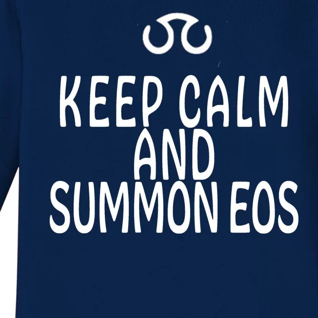 Keep Calm And Summon Eos FF14 Scholar Baby Long Sleeve Bodysuit