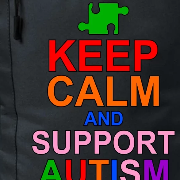 Keep Calm And Support Autism Awareness Daily Commute Backpack