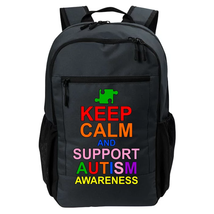 Keep Calm And Support Autism Awareness Daily Commute Backpack