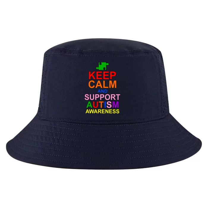 Keep Calm And Support Autism Awareness Cool Comfort Performance Bucket Hat