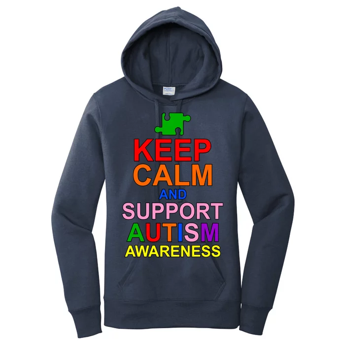 Keep Calm And Support Autism Awareness Women's Pullover Hoodie