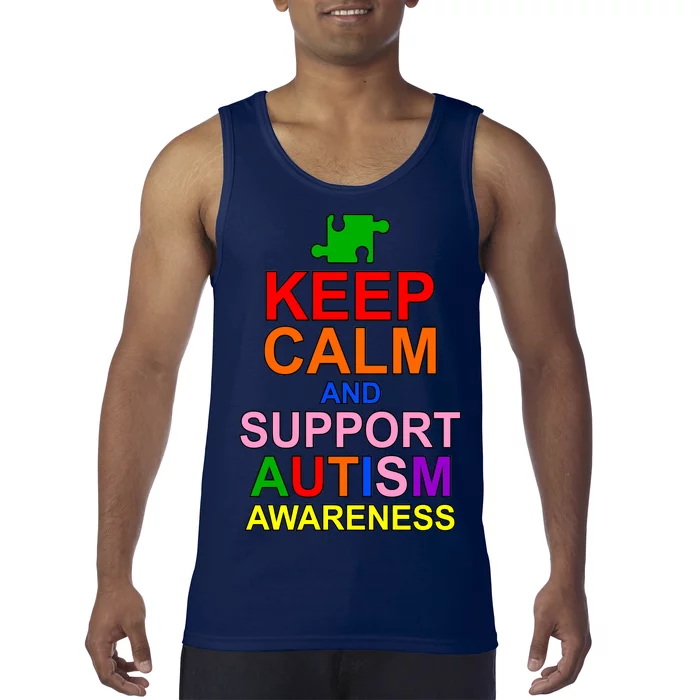 Keep Calm And Support Autism Awareness Tank Top