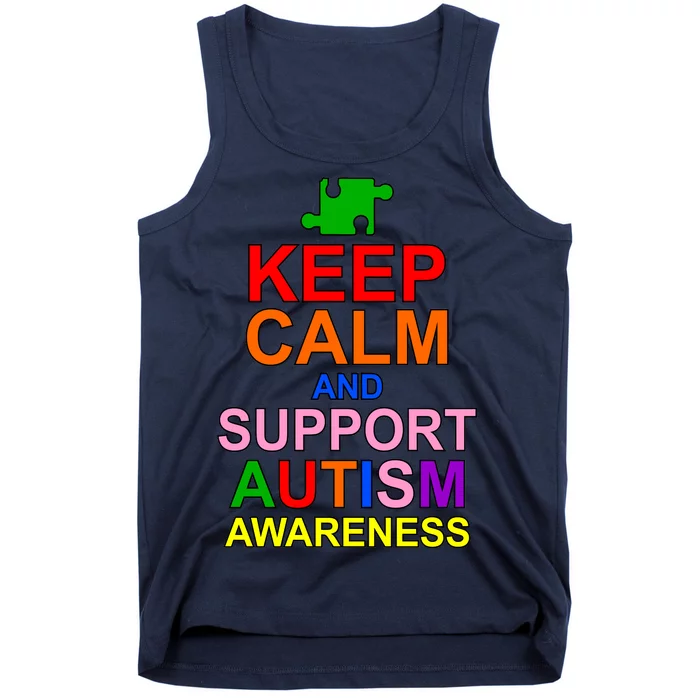 Keep Calm And Support Autism Awareness Tank Top