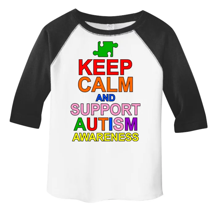 Keep Calm And Support Autism Awareness Toddler Fine Jersey T-Shirt