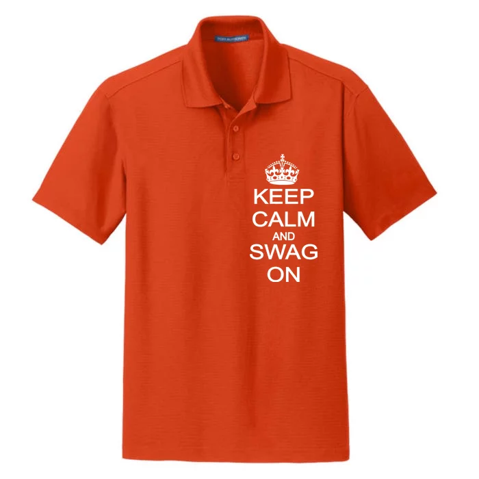 Keep Calm And Swag On Dry Zone Grid Performance Polo