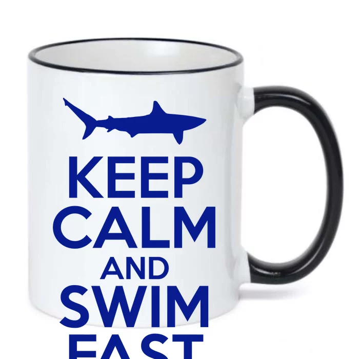 Keep Calm And Swim Fast Black Color Changing Mug