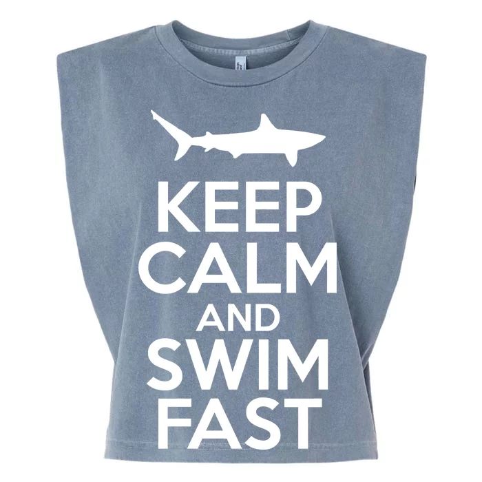 Keep Calm And Swim Fast Garment-Dyed Women's Muscle Tee